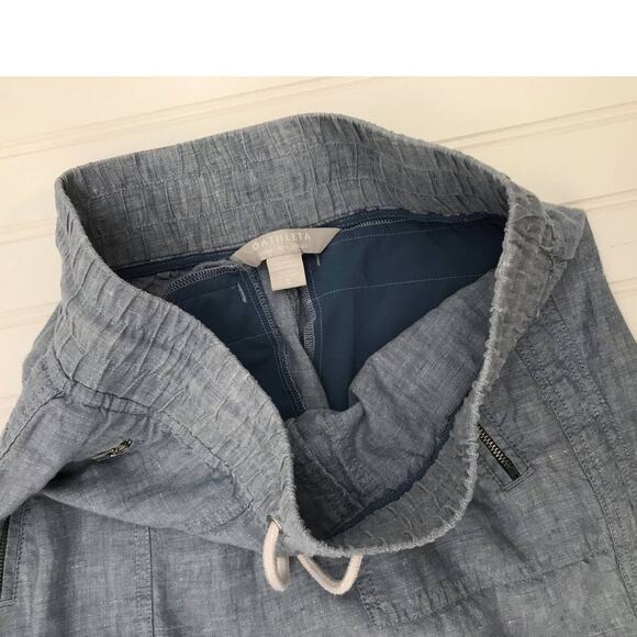 Athleta Chambray Blue Cabo Linen Jogger Pant Size 0 - Picture 4 of 10